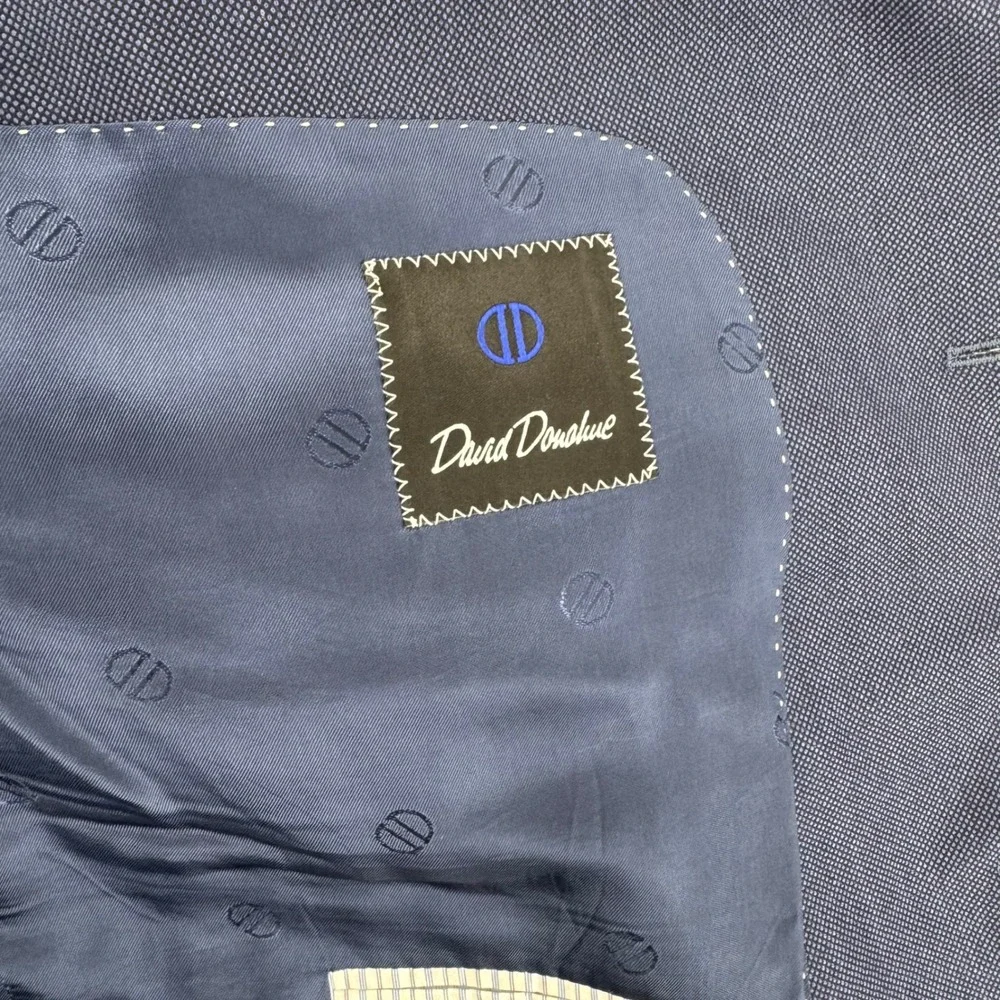 David Donahue Ryan CT Blue 100% Wool Blazer Sport Coat Men 48R Made in Canada